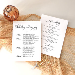 Programme de week-end de mariage sur 4 jours Écrit