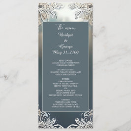 Programme déco art déco bleu poussiéreux mariage cadre