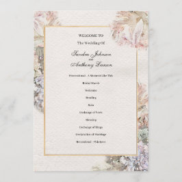 Programme Délicat Mariage floral aquarelle