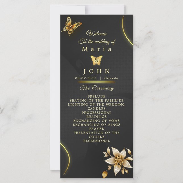 Programme des papillons noirs d'or (Devant)