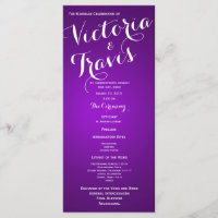 Designer Text Purple Wedding Program