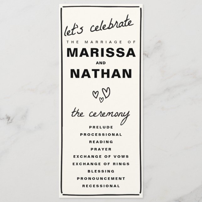 Programme Dessiné ensemble Mariage (Devant)