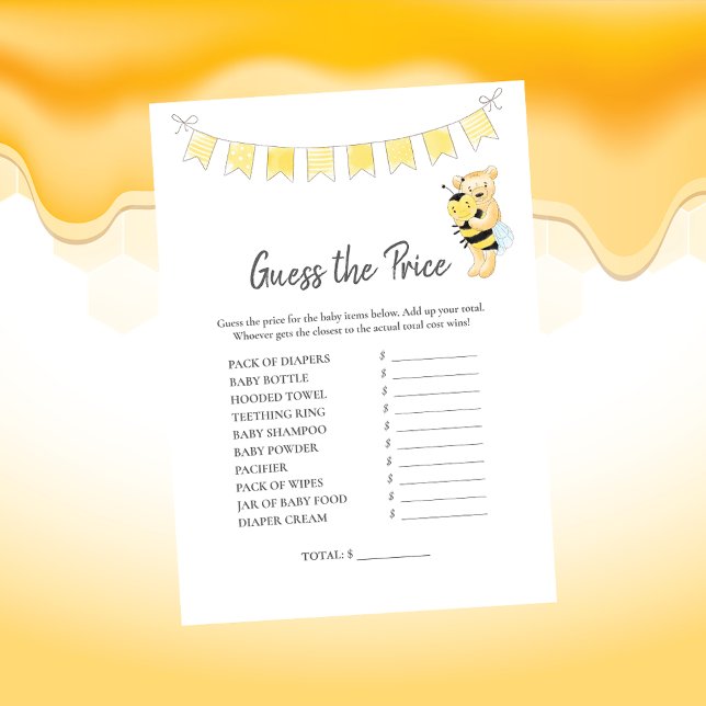 Programme Devinez Le Prix Jeu Teddy Bear Card (Créateur téléchargé)