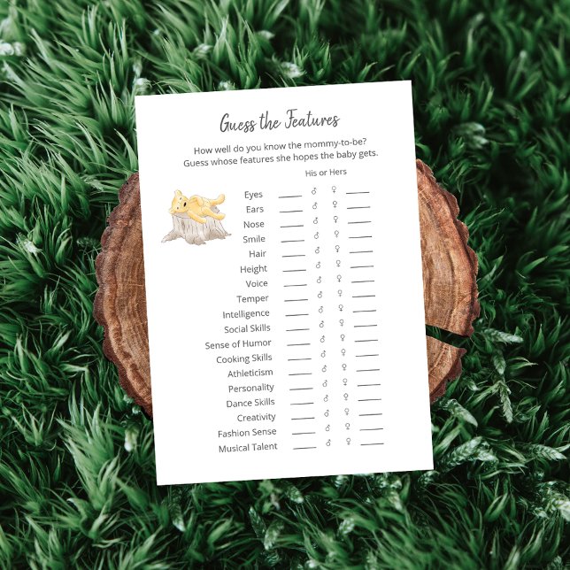 Programme Devinez Les Caractéristiques Jeu Teddy Bear Card (Créateur téléchargé)