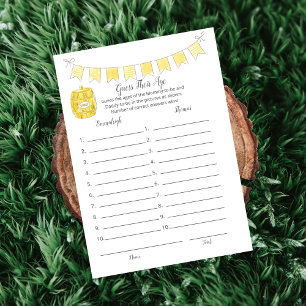 Programme Devinez Leur Age Jeu Teddy Bear Card