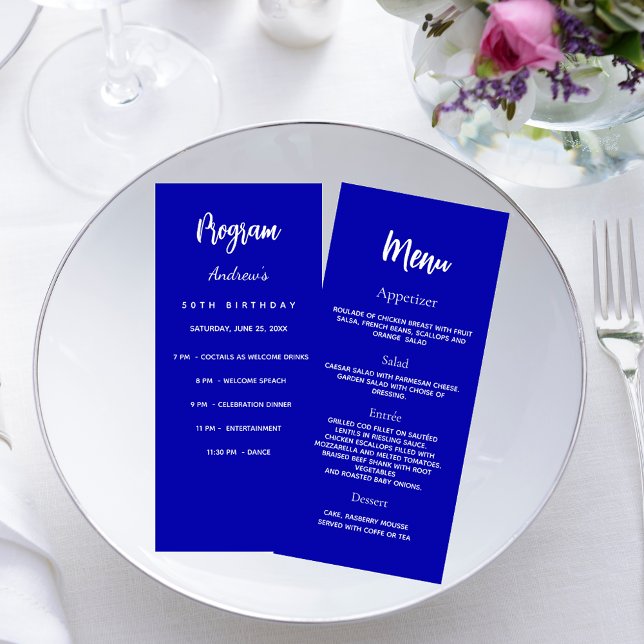 Programme dîner menu royal bleu (Créateur téléchargé)