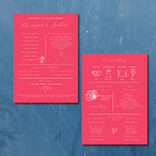 Programme d'infographie Mariage moderne rose chaud