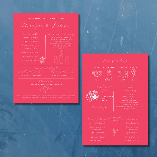 Programme d'infographie Mariage moderne rose chaud (Créateur téléchargé)