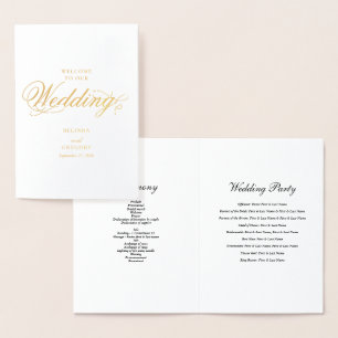 Programme d'ordre de service du Mariage Real Gold 