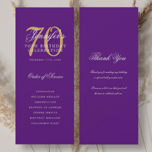 Programme du 70e anniversaire Or Violet Merci