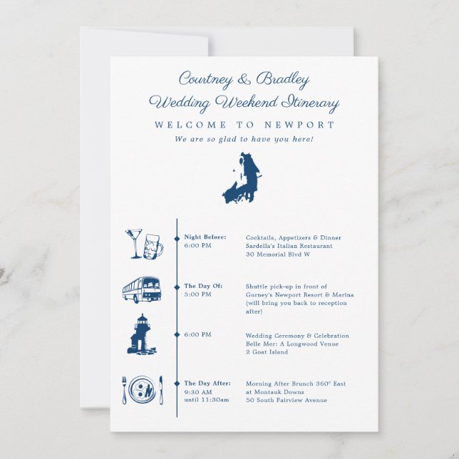 Programme du week-end de mariage à Newport RI (Devant)