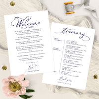 Programme du week-end de mariage Écriture élégante