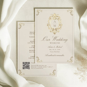Programme du week-end de mariage en or baroque vin