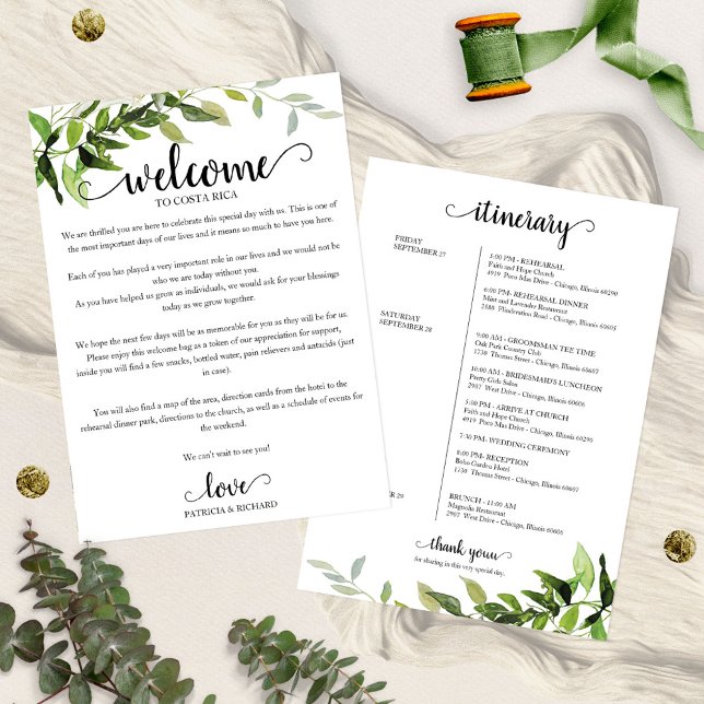 Programme du week-end de mariage Invitation Élégan (Créateur téléchargé)