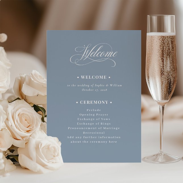 Programme Dusty Blue | Classic Luxe Wedding Welcome (Créateur téléchargé)