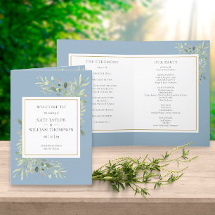 Programme Dusty Blue Greenery Foliage Mariage