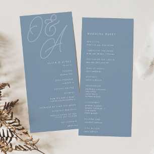 Programme Dusty Blue   Mariage de monogramme de filigrane de