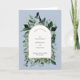Programme Dusty Blue Moderne Botanique vert mariage bifold
