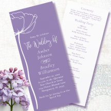 Dusty Purple Blanc Floral Script Simple Mariage