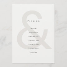 Editorial Typography Wedding Program