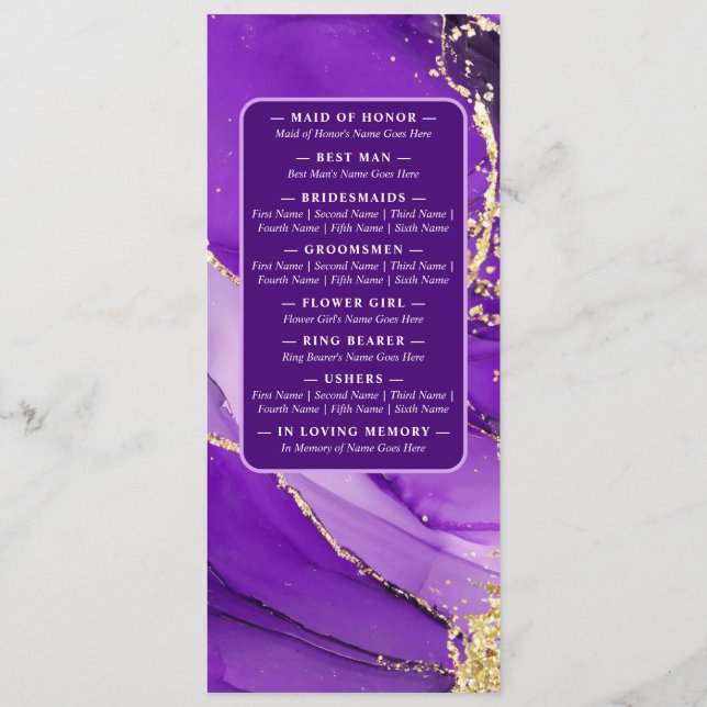 Programme Élégance Ethérée : Mariage mauve d'inspiration géo (Dos)