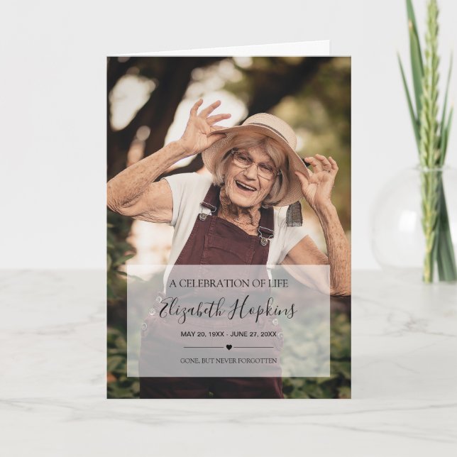 Programme Élégant 2 Photo Celebration of Life Folded Program (Devant)