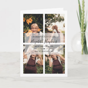 Programme Élégant 5 Photo Celebration of Life Folded Program