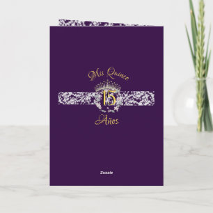 Programme Elégant Boho violet argent Quinceañera espagnol