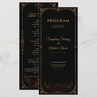 Programme Elegant Dark Gothic Wedding Program