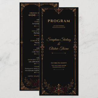 Programme Elegant Dark Gothic Wedding Program