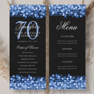 Programme élégant de 70e anniversaire Bleu marine