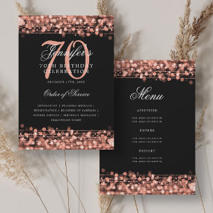 Programme élégant de 70e anniversaire Rose Gold av