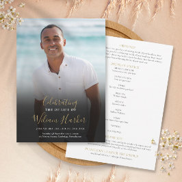 Programme Élégant De Photo Funéraire Ordre De Serv