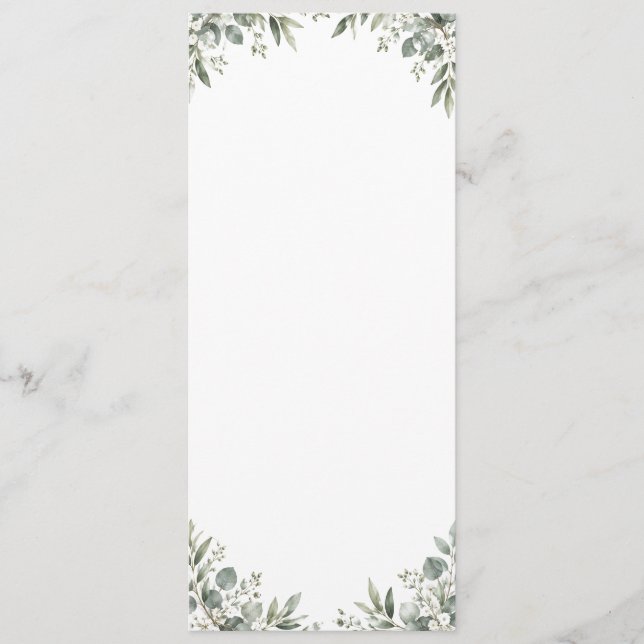 Programme Elegant Eucalyptus Botanical Wedding Program (Devant)