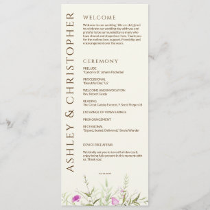 Programme Élégant Fleur sauvage moderne Mariage off-White