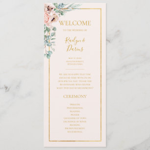 Programme Élégant flou   Pastel Wedding Program