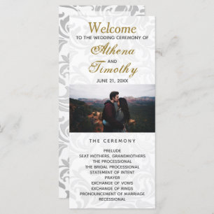 Programme Elégant Gold Script Personal Photo Wedding Program