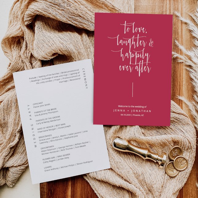 Programme Élégant Magenta Moderne Minimal Mariage de calligr (Créateur téléchargé)