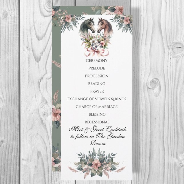 Programme Élégant Mariage de cheval de printemps (Enjoy this beautiful collection of elegant watercolor designs.)