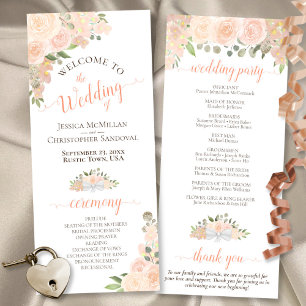 Programme Elégant Mariage Floral Peach