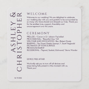 Programme Élégant Mariage moderne foncé violet