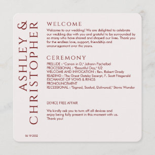 Programme Élégant Mariage rouge Crimson moderne