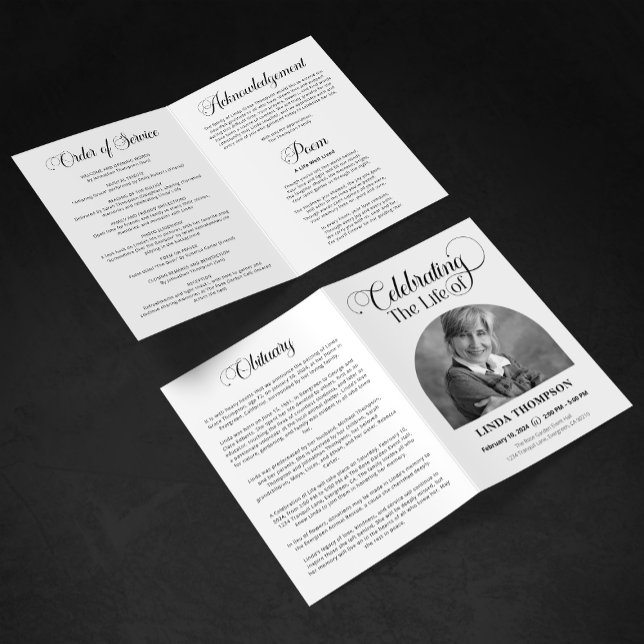 Programme Élégant mémorial funéraire célébrant la vie (Créateur téléchargé)