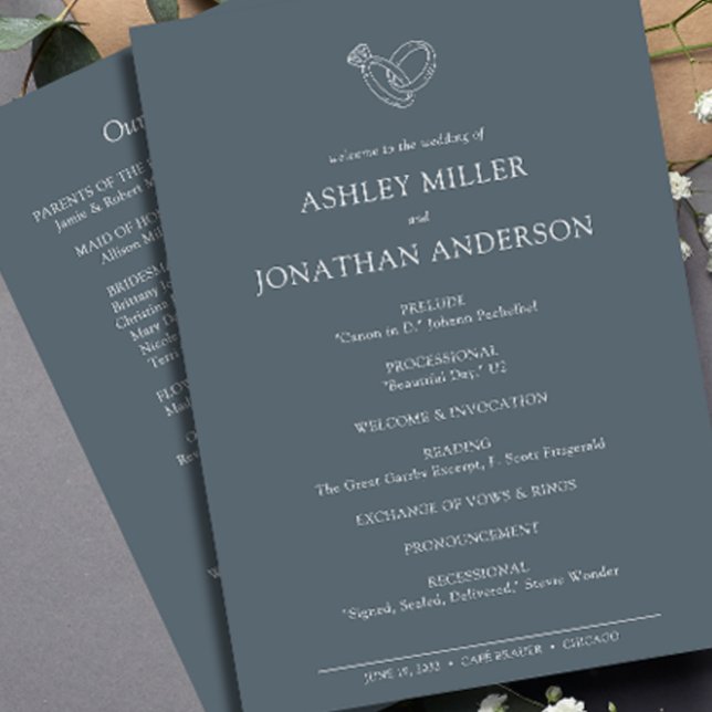 Programme Élégant Moderne Éléments simples Mariage (Créateur téléchargé)
