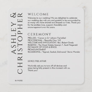 Programme Élégant moderne fumée Mariage noir