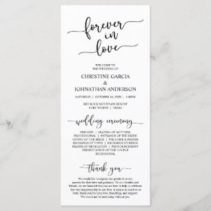 Programme Elégant noir, toujours amoureux, cérémonie Mariage