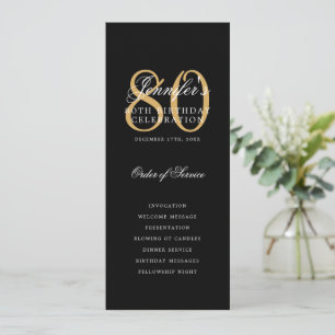 Programme élégant pour 80e anniversaire Or Noir Me