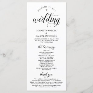 Programme Élégant script Black Classy, Cérémonie Mariage