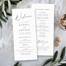 Programme Élégant script moderne minimaliste mariage