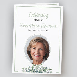 Programme Élégant simple eucalyptus vert funérailles pliées